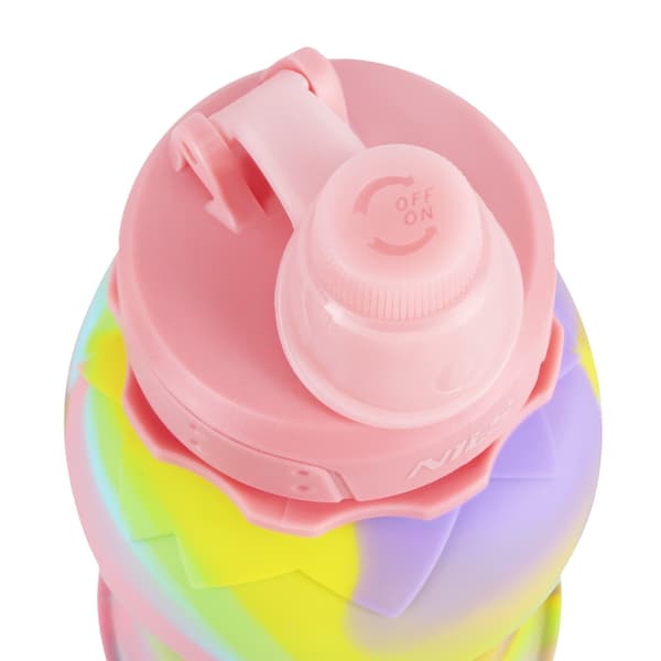Silikoni taittuva vesipullo, 700 ml, vaaleanpunainen
