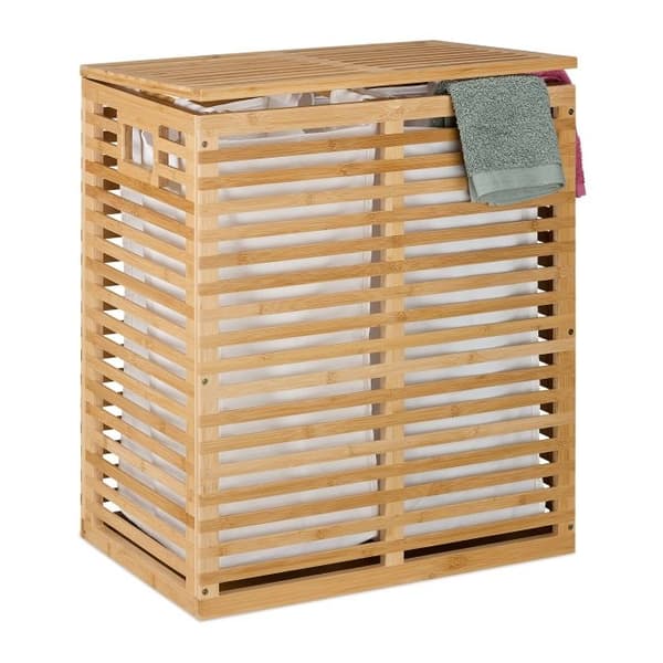 Bambu tvättkorg med 2 säckar