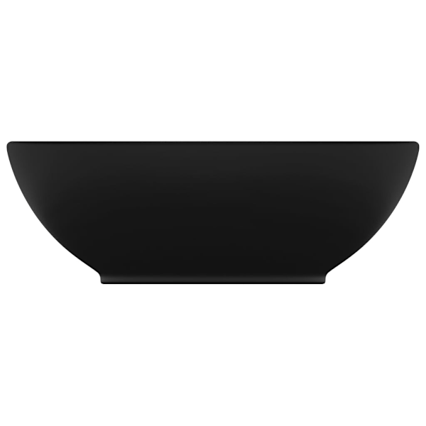 Lussuoso lavabo ovale in ceramica nero opaco 40x33 cm