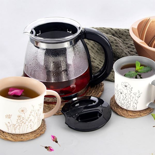 Varmebestandig glastekande med infuser 1,73 l