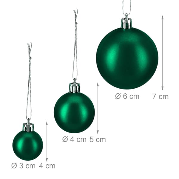 Julgranskulor set, 100 stycken, olika storlekar