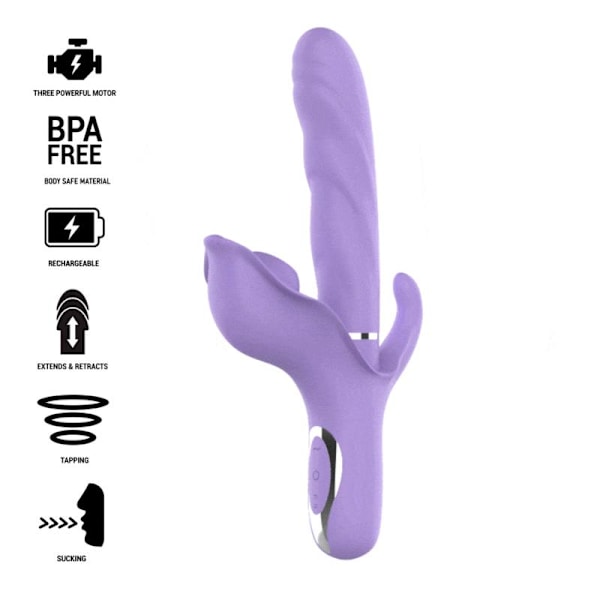 Intense - Billie Multifunktion Genopladelig Vibrator Suction & Pulsing Purple