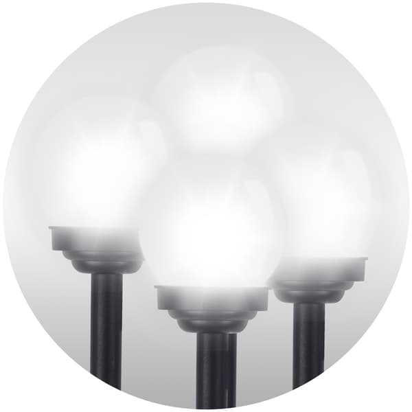 Solcellslampa, vit kula, 4 st Ilumen LS-102