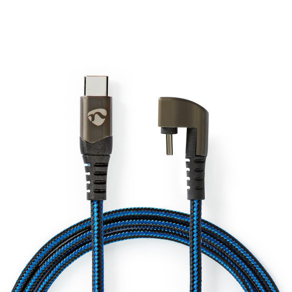 USB kaapeli | USB 2.0 | USB-C™ Uros | USB-C™ Uros | 480 Mbps | Kullattu | 2.00 m | Pyöreä | Nailon / Punottu | Musta / Sininen | Laatikko kannella ja