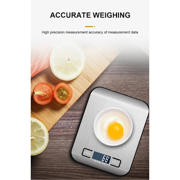 Herzberg HG-04135: Elektronisk digital køkkenvægt - 5kg/1g
