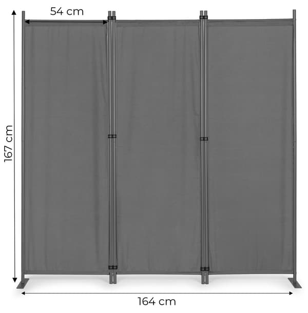 Vikbar 3-panel Trädgårds- och Rumsavdelare 167x164 cm Grå MultiGarden