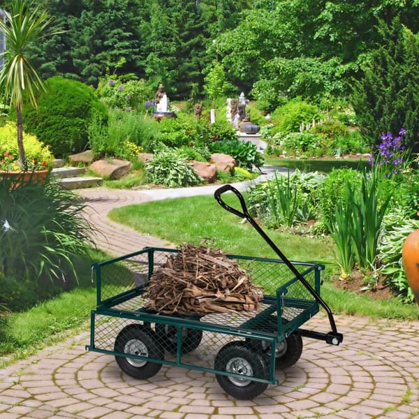 Grøn Heavy-Duty vogn med foldbare sider