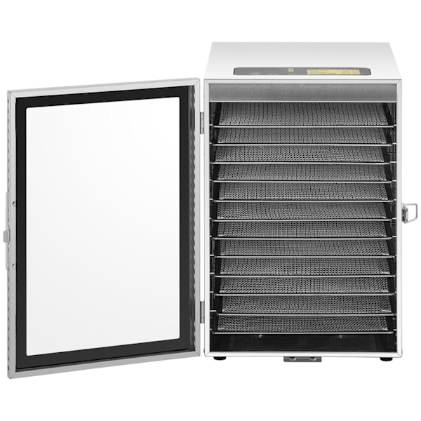 Professionel madtørrer til urter, frugter, svampe, 12 gitre, 800 W
