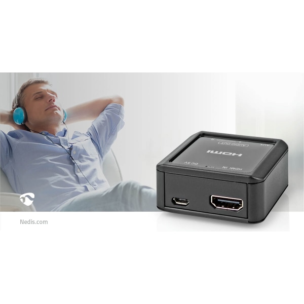 Digital Audio Converter | 1-vejs | Tilslutninger indgang: HDMI™ Input | Tilslutninger udgang: 2x (2x RCA Hun) / 3.5 mm | Automatisk | Antracit