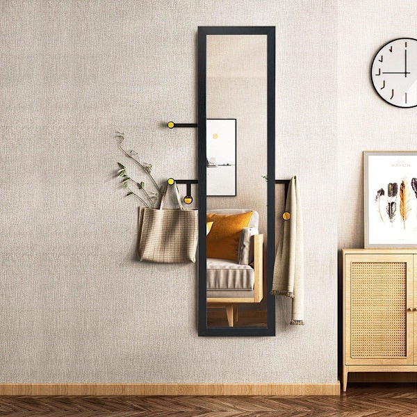 2 in 1 kokovartalopeili kokovartalopeili puukehyksellä 37 x 155 cm musta