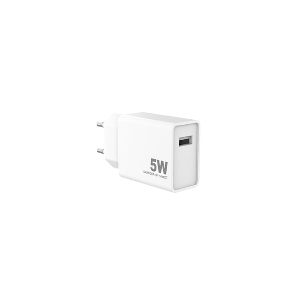 Sinox 230V USB-A laturi 5W. Valkoinen
