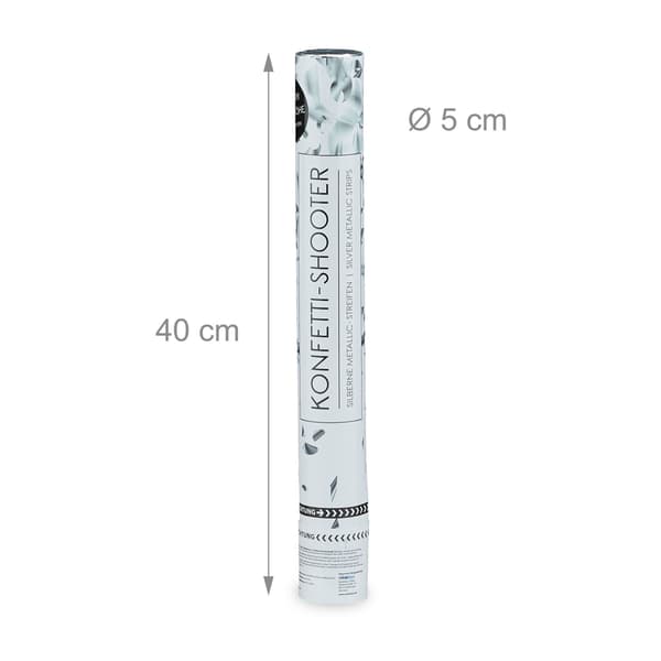 Konfettikanon 40 cm silver