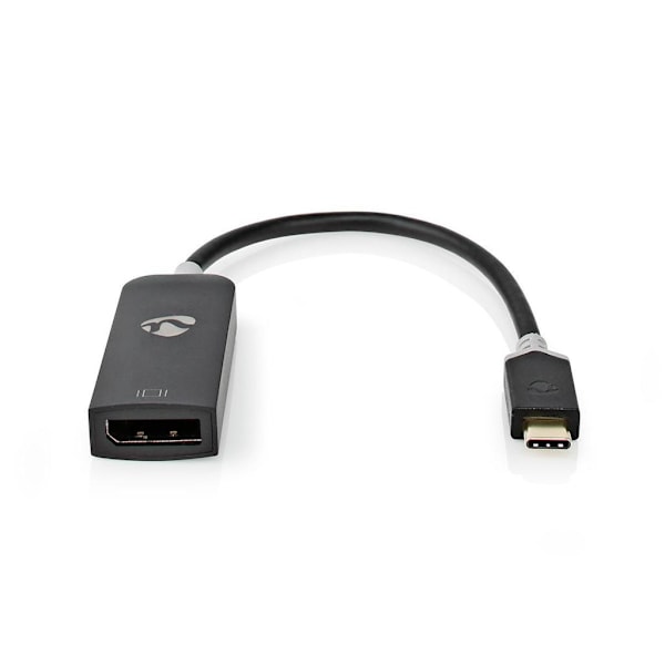 Nedis USB-C 3.2 - DisplayPort-sovitin, kullattu, 0,2 m - musta Antrasiitti