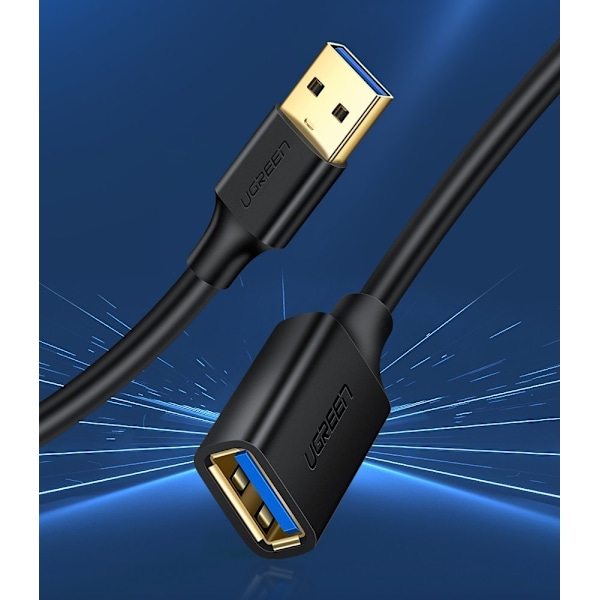 USB 3.0 förlängningskabel 1,5m, svart