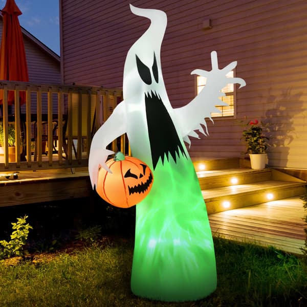Uppblåsbart LED-spöke med pumpa – 180 cm Halloweendekoration