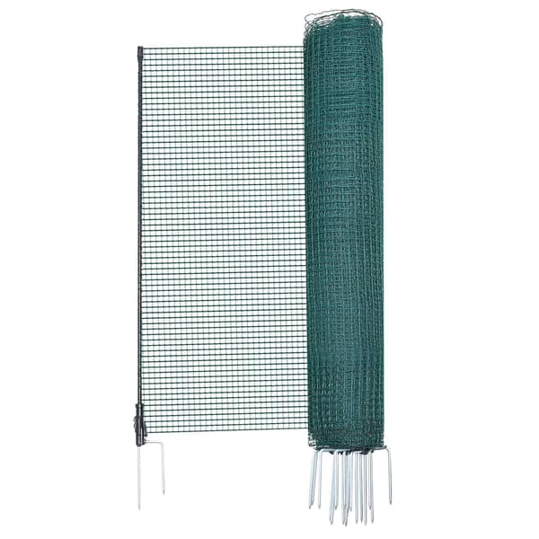 Midlertidigt hegn med stolper, 1,2 x 20 m plastiknet