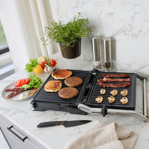 Panini Grill 2-in-1, ruostumaton teräs, 2000 W, PFAS-vapaa