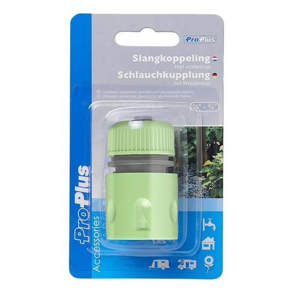 Slangkoppling med vattenstopp