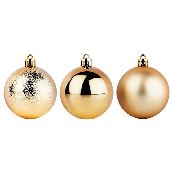 Sprængsikre julekugler guld 6 cm 9 stk.