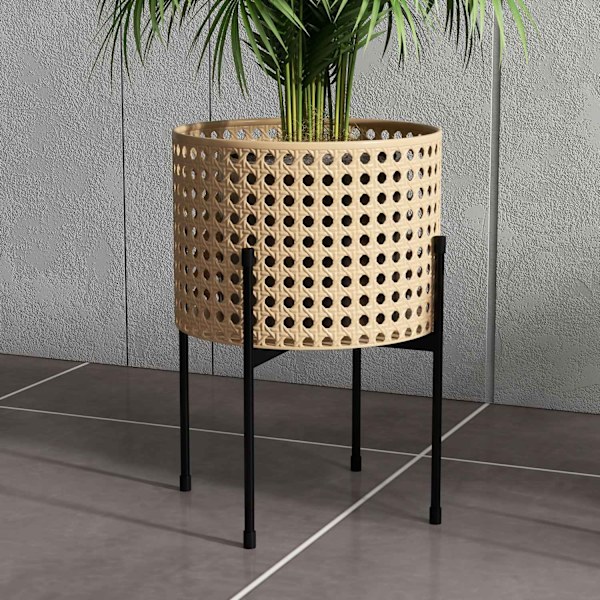 Set 3 Plant Telineet Kukkatelineet Rottinkilookilla, Terästä, Kultaa, Sisä- Ja Ulkokäyttöön