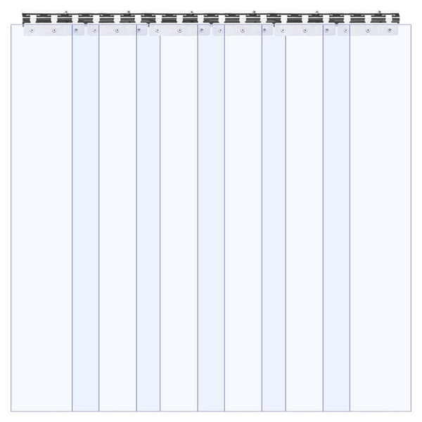 Klar PVC-remsgardin, 0,9 x 2,1 m, 6-pack, 2 mm