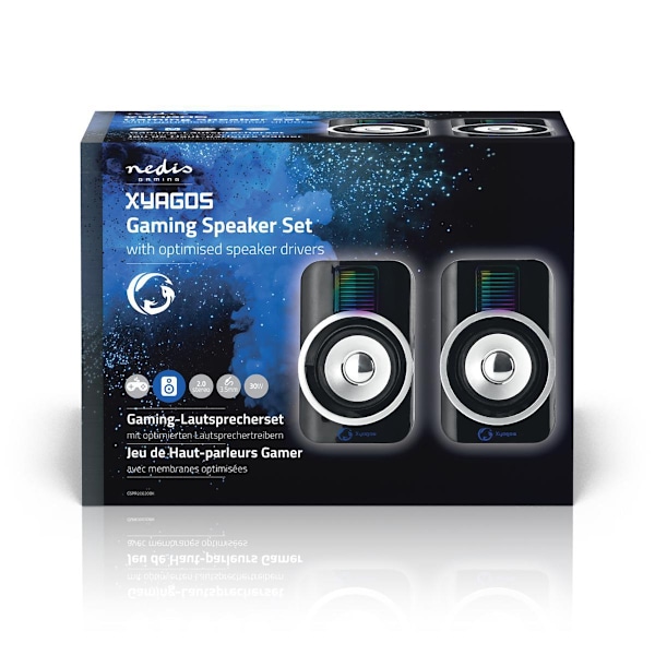 Gaming högtalare | Högtalarkanaler: 2.0 | USB ström | 3.5 mm Hane | 30 W | RGB | Volymkontroll