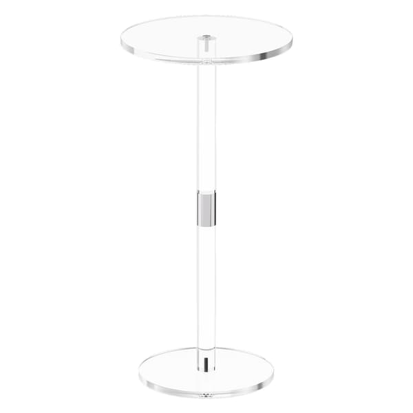 Akryl drinkbord, klar rund bordplade 10 x 21 tommer