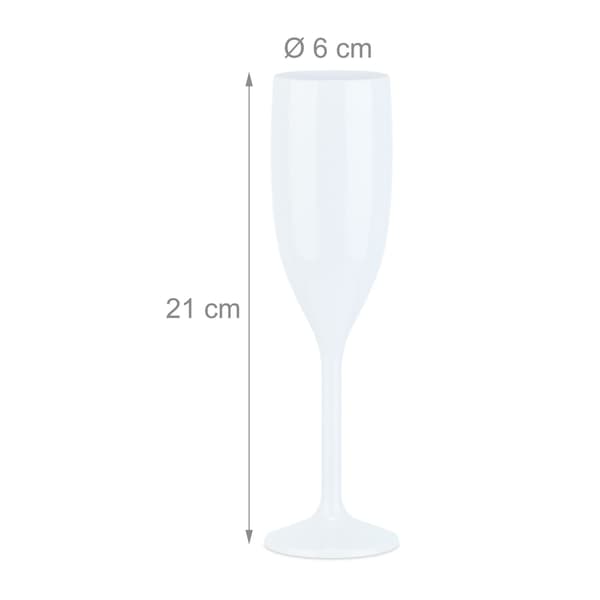 Plast champagneglas - sæt med 12 stk