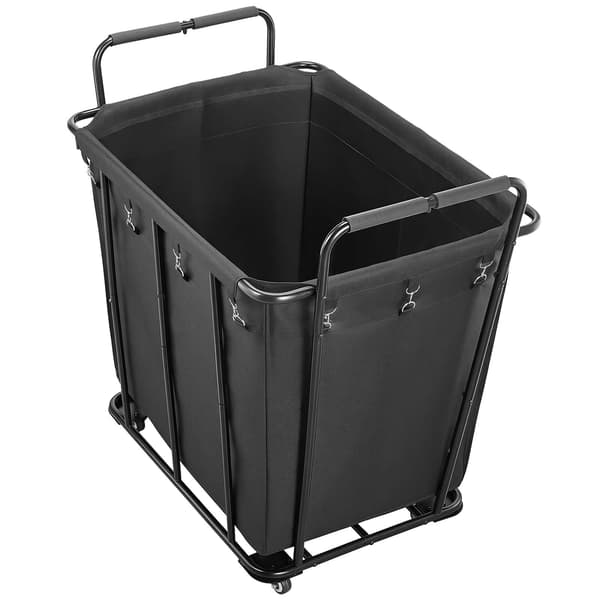 Pyörivä pyykkikärry, vedenpitävä vuoraus, 120 kg, musta