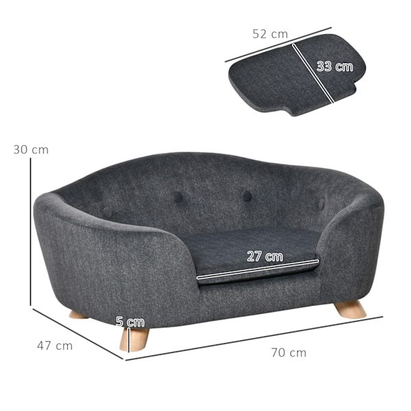 Lemmikkieläinsohva Koiran Matto Koiran Sänky Koiran Sohva Koiran Sohva Kissa Sohva Tyynyllä Selkätasku Pehmo Vaahtomuovi Mänty 70 X 47 X 30 Cm