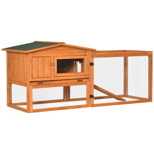 Lille Dyrestald Grantræ Lille Dyrehus Med Asfalttag Lille Dyrebur Med Gulvbakke Og Rampekabinet Udendørs Indendørs Orange 156 X 58 X 68 Cm