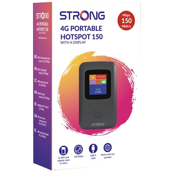 4G MiFi Hotspot WiFi med display, 150 Mbps hastighed