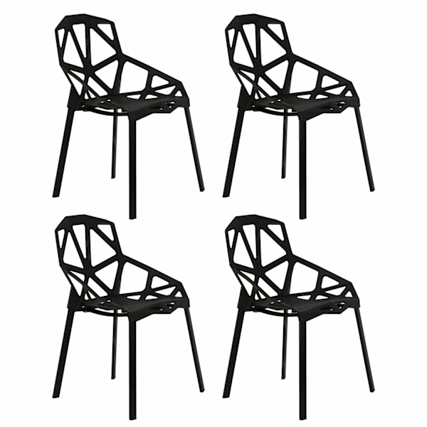 Sæt med 4 moderne design stole sort