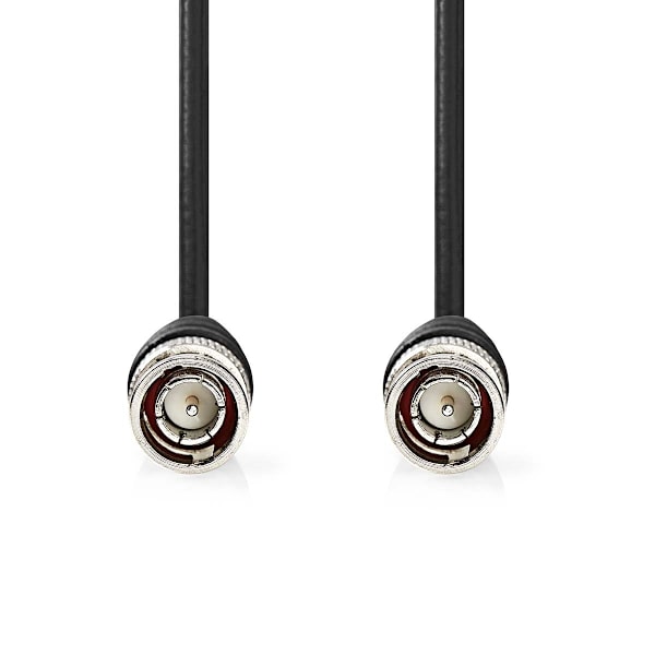 BNC-videokabel | BNC Hane | BNC Hane | Nickelplaterad | 75 Ohm | 1.00 m | Rund | PVC | Svart | Label