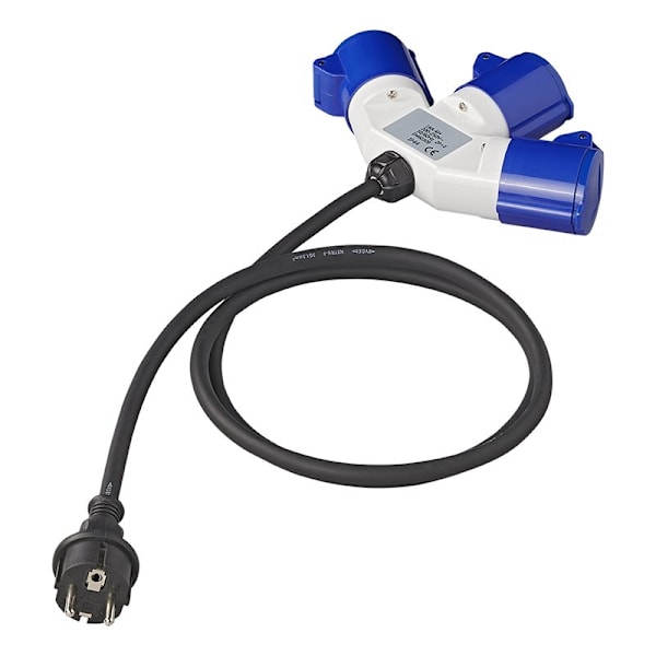 Adapterkabel 150cm 3x1,5mm² fra Schuko stik til 3xCEE