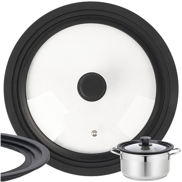 Universal silikone-glaslåg til gryder og pander, 28-32 cm