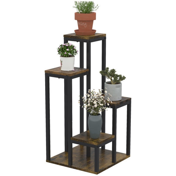 Flower Stand Plant Stand Med 4 Våningar, Multifunktionell Växthy