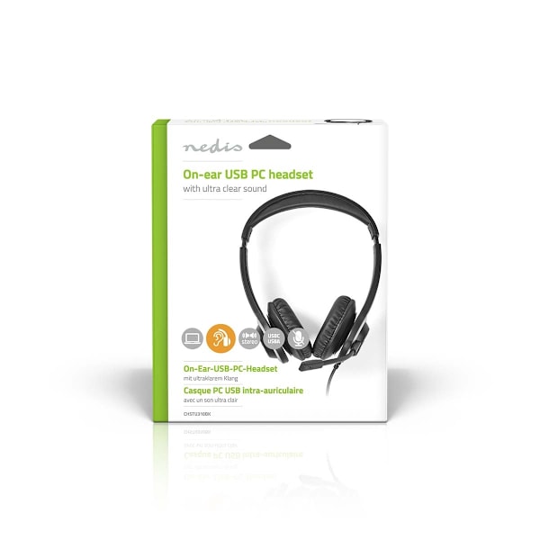 PC-headset | On-Ear-Kuulokkeet | Stereo | USB Type-A / USB Type-C™ | Kokoontaitettava Mikrofoni | Musta