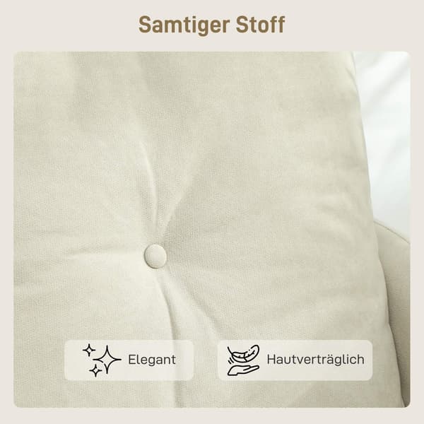 2-sitssoffa, skumdyna, tygöverdrag, krämvit