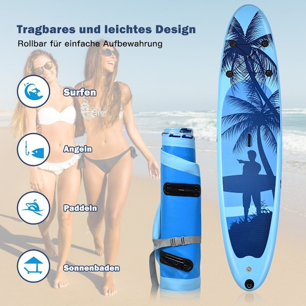 SUP Board Uppblåsbar Stand up Board Paddle Board Blue-L