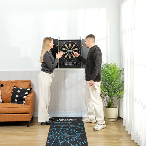Elektronisk dartskive med kabinet, 25 spil, LED-display