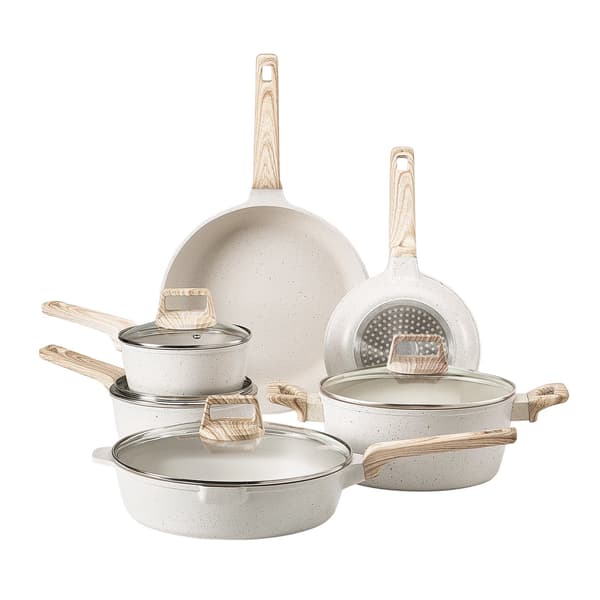 17-delars kastrull- och stekpannset, granit nonstick, induktion