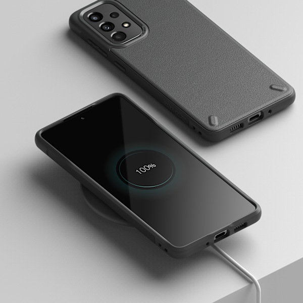 Kestävä ja joustava kotelo ja kansi Galaxy A73 Onyx harmaalle