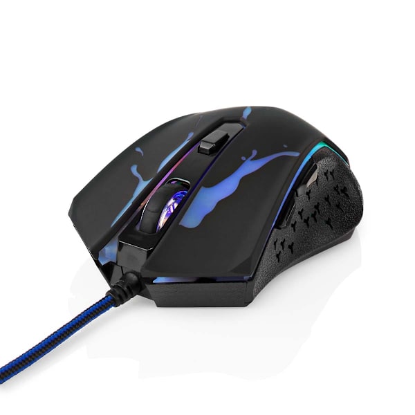 Gaming Mus | Trådbundet | 1200 / 1800 / 2400 / 3600 dpi | Justerbar DPI | Antal knappar: 6 | Programmerbara knappar | Högerhänt | 1.50 m | LED