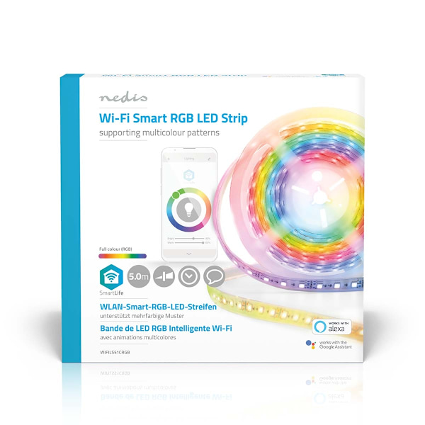 SmartLife LED-Remsa | Wi-Fi | Flerfärgad | SMD | 5.00 m | IP65 | 2700 K | 960 lm | Android™ / IOS