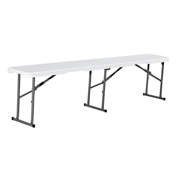 1,8 m hopfällbar bänk, HDPE-sits, 2-pack, vit