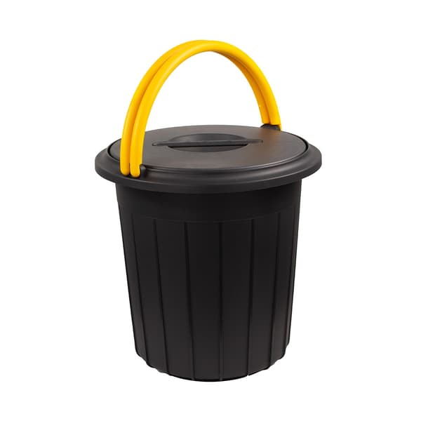 Eco Solution - Afvalemmer met Deksel 25L - Keltainen