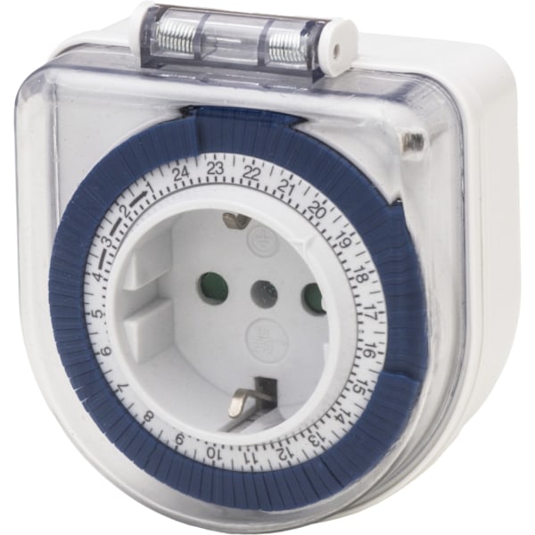 Airam TIMER IP44, 24H, langt stik