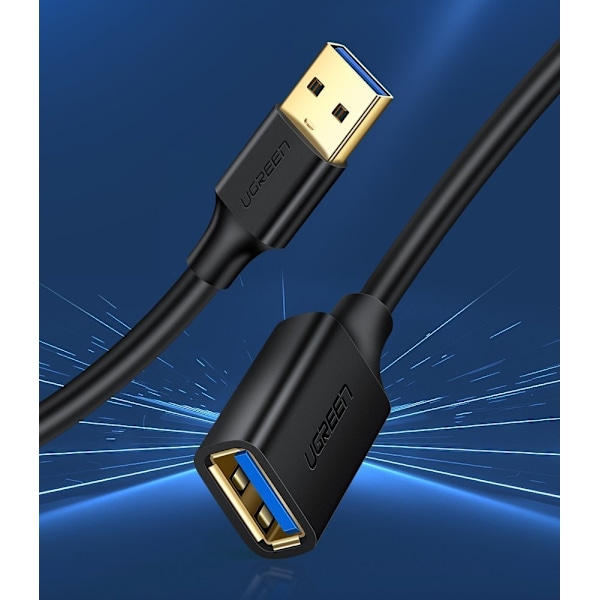 USB 3.0 kabel forlængerkabel 2m sort