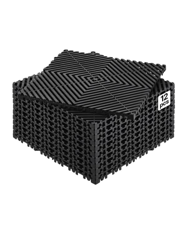 Sammanfogade dräneringsgolvplattor, 30x30 cm, 12-pack